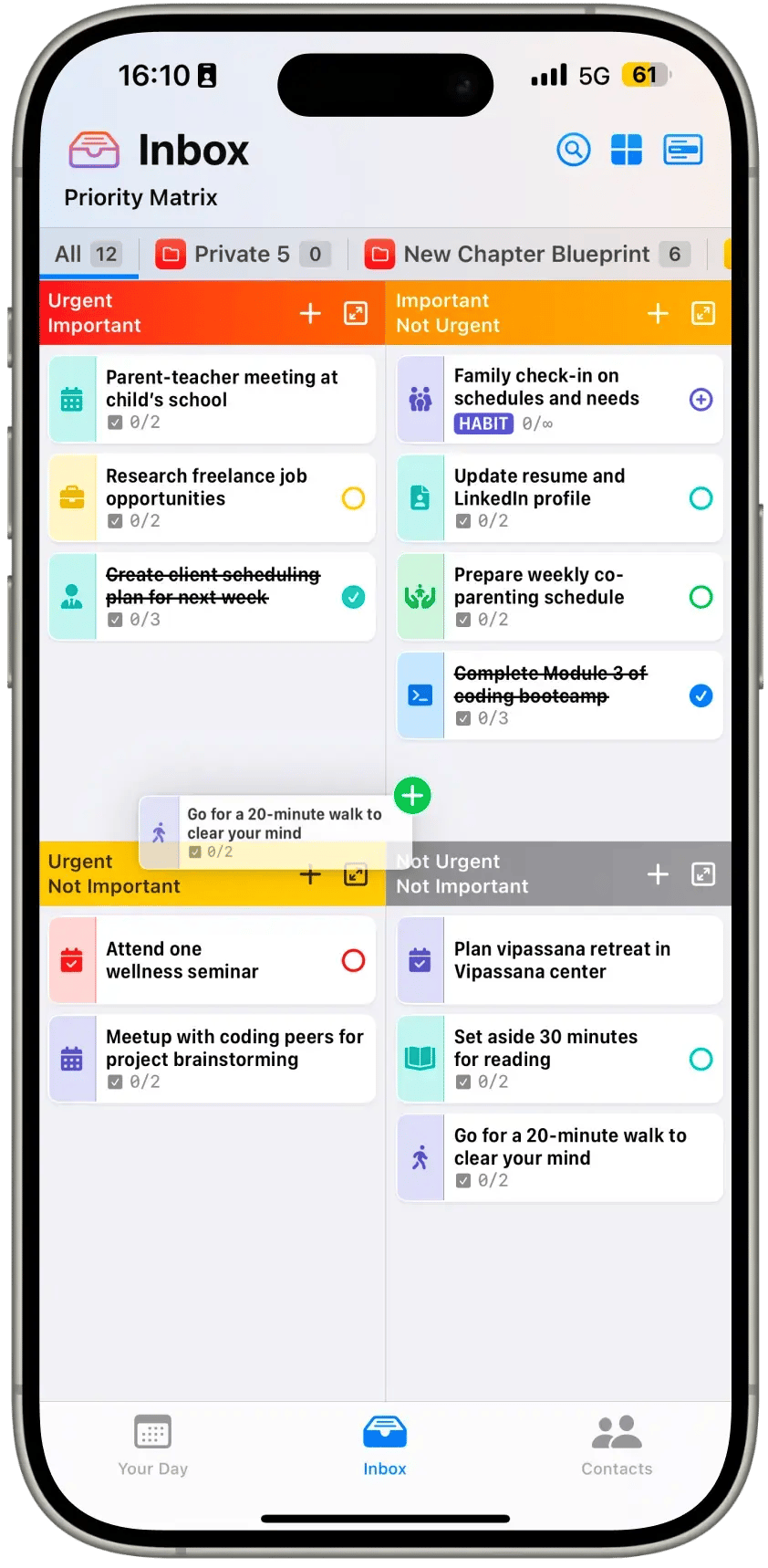 Priority Matrix Drag and Drop 01